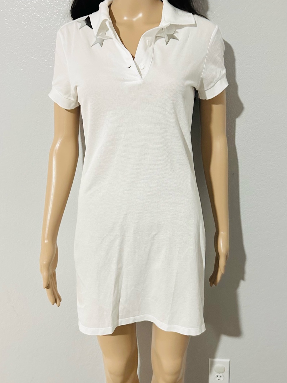 Givenchy White Polo Dress with Silver Star Accents - Picture 7 of 12